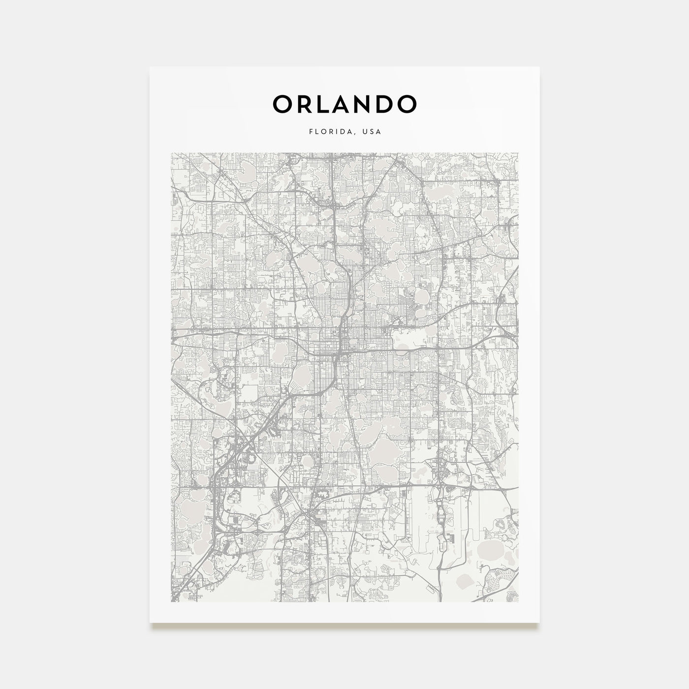 Orlando Map Portrait Poster