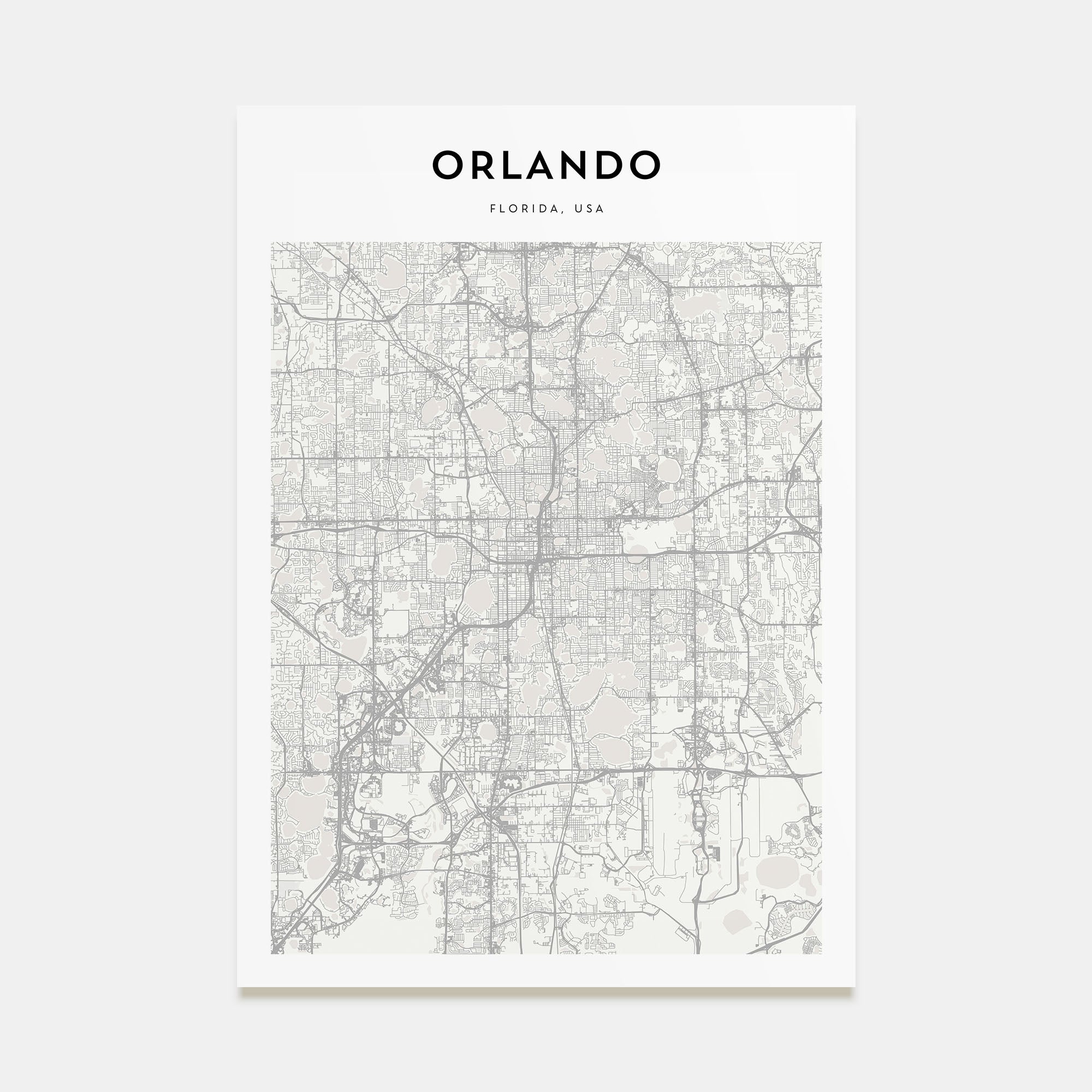 Orlando Map Portrait Poster