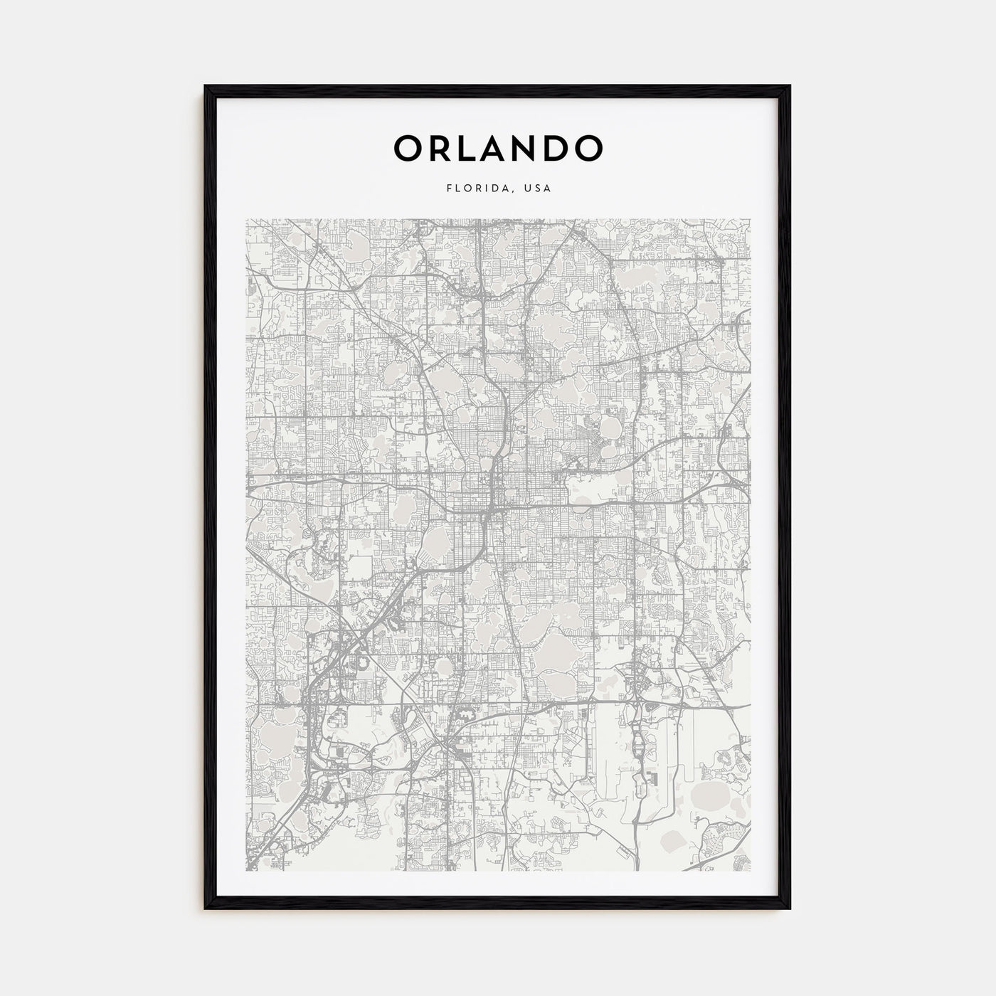 Orlando Map Portrait Poster