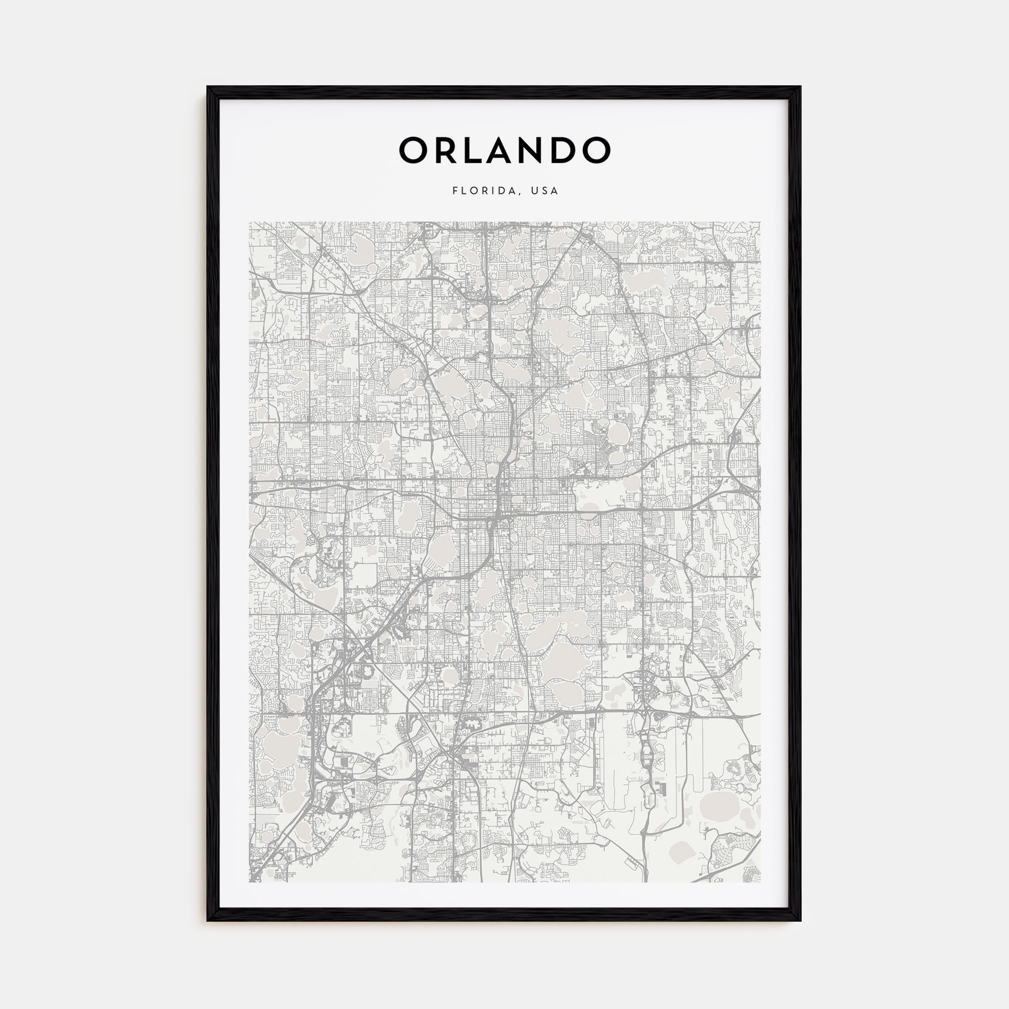 Orlando Map Portrait Poster