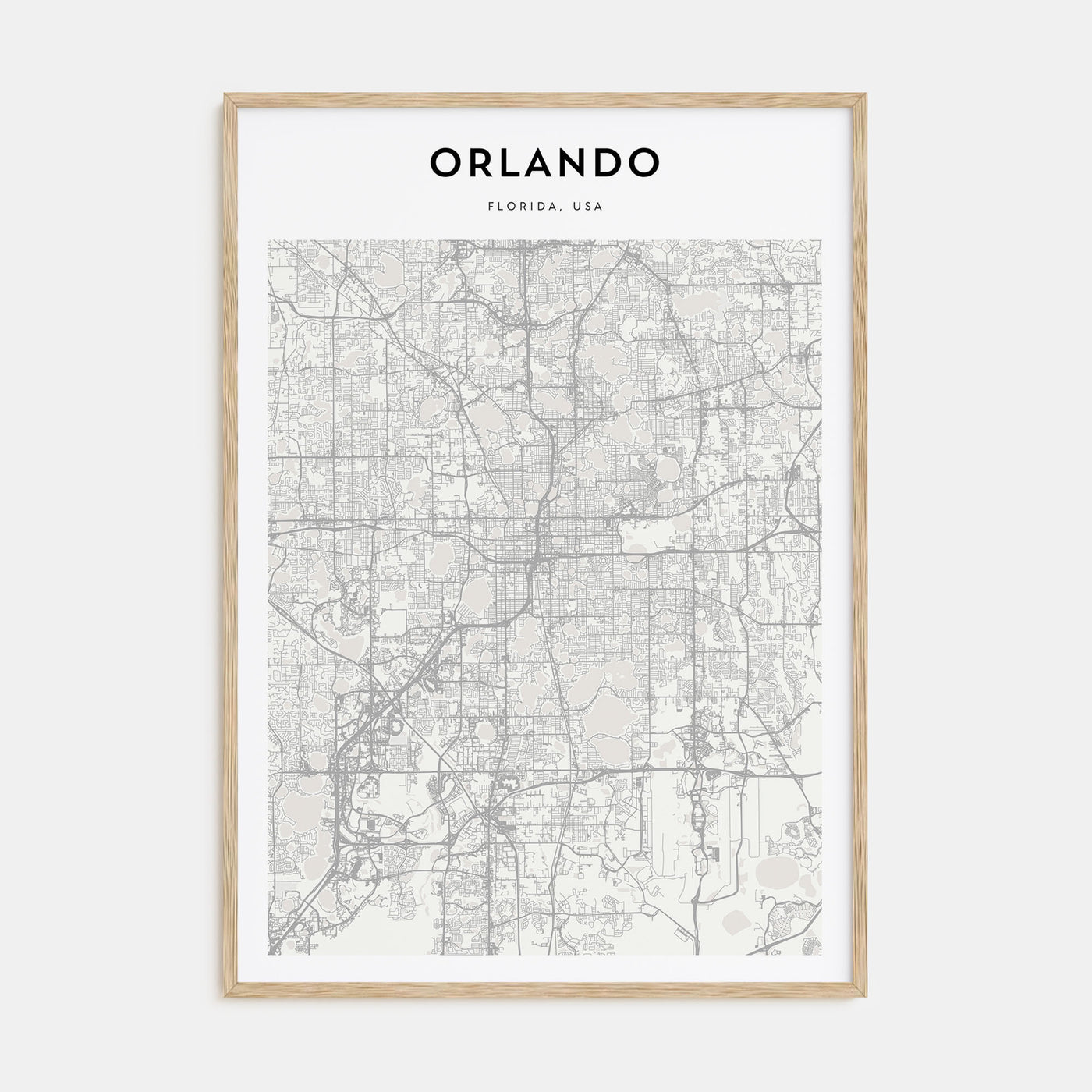 Orlando Map Portrait Poster