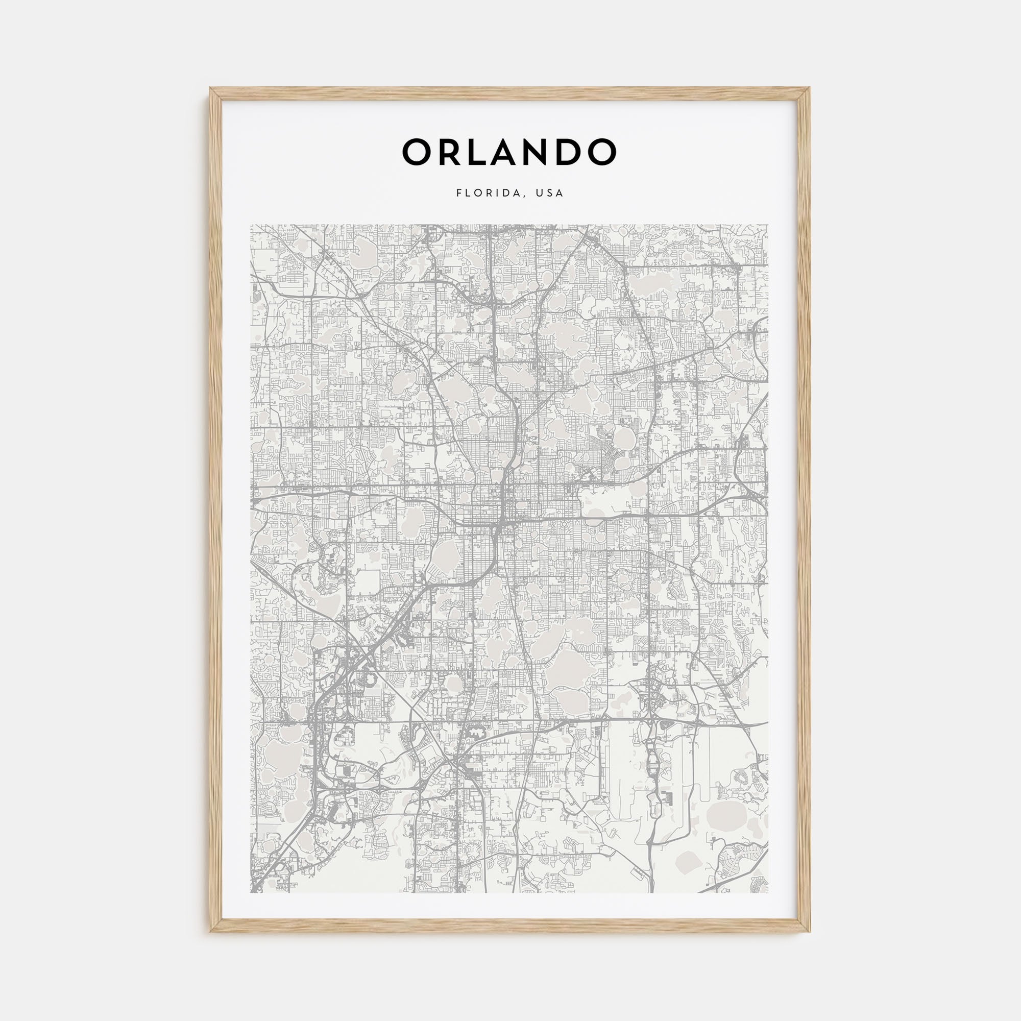 Orlando Map Portrait Poster