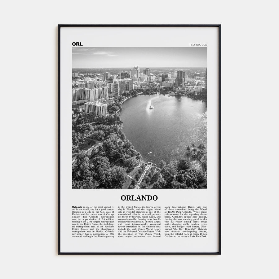Orlando Travel B&W No 1 Poster