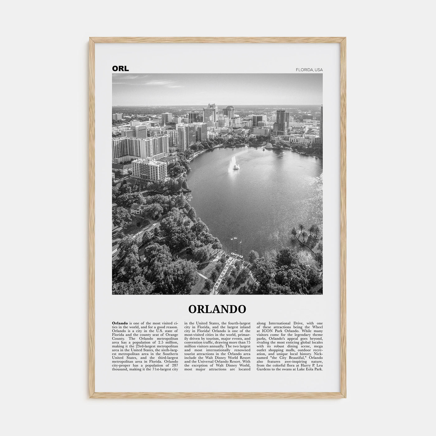 Orlando Travel B&W No 1 Poster