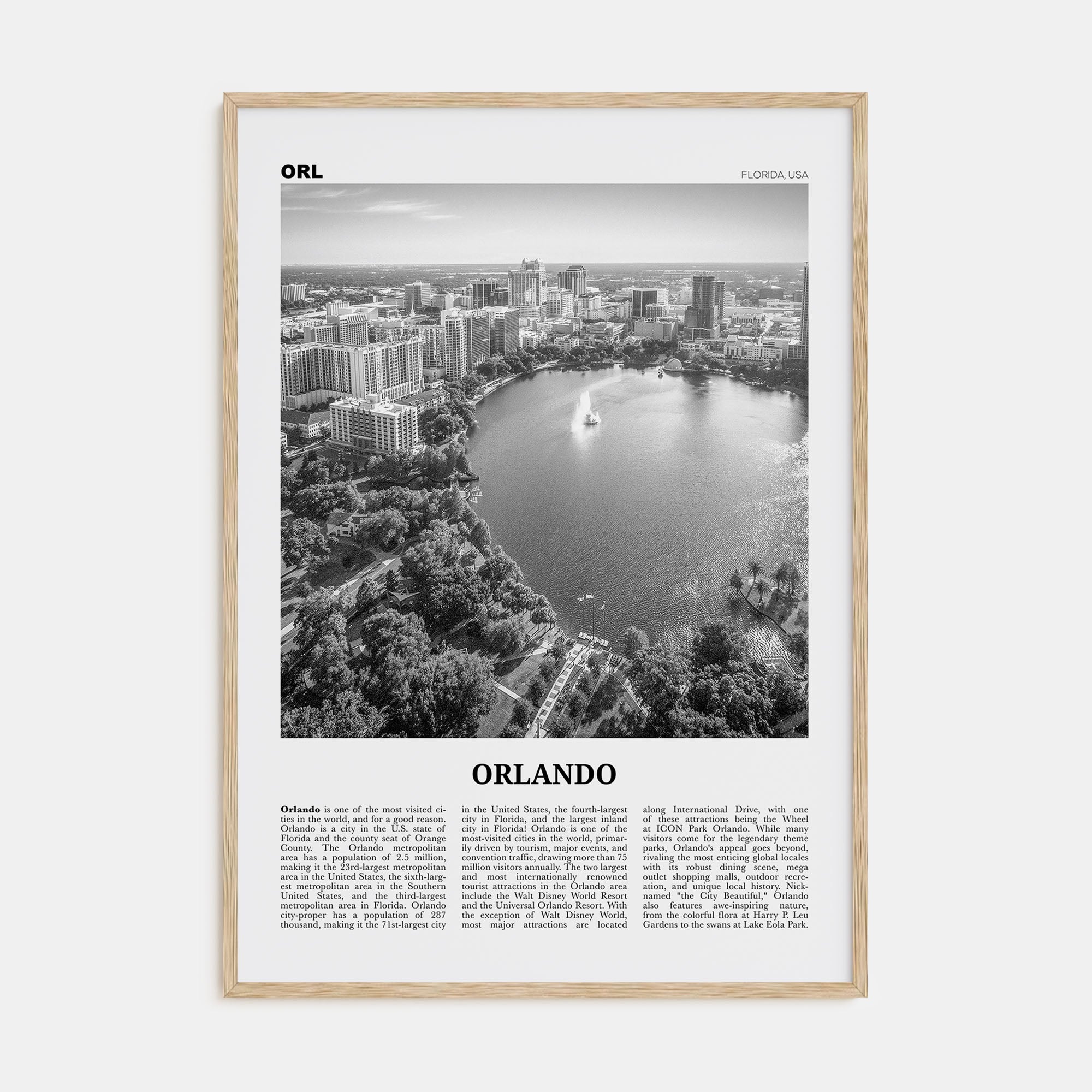 Orlando Travel B&W No 1 Poster