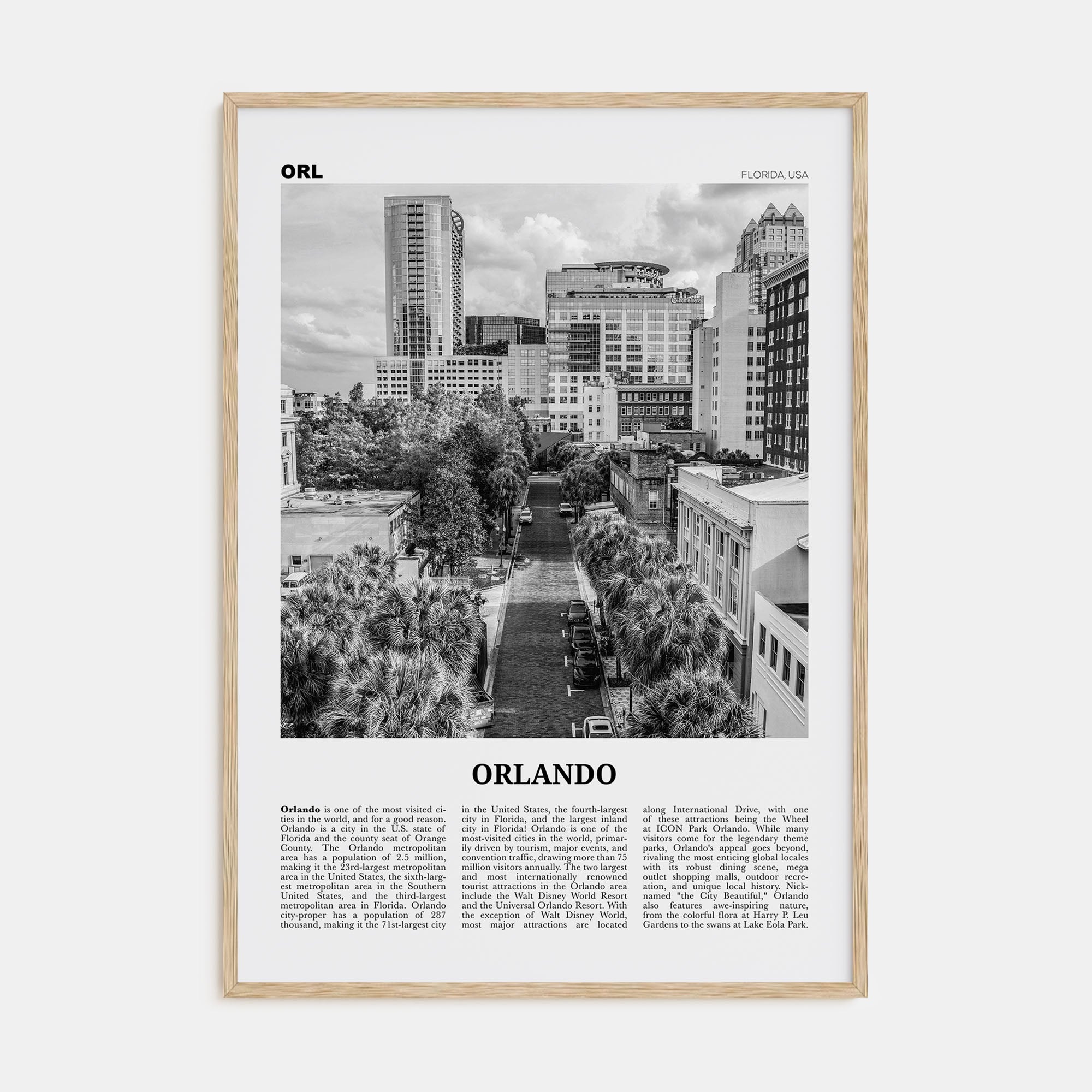 Orlando Travel B&W No 3 Poster