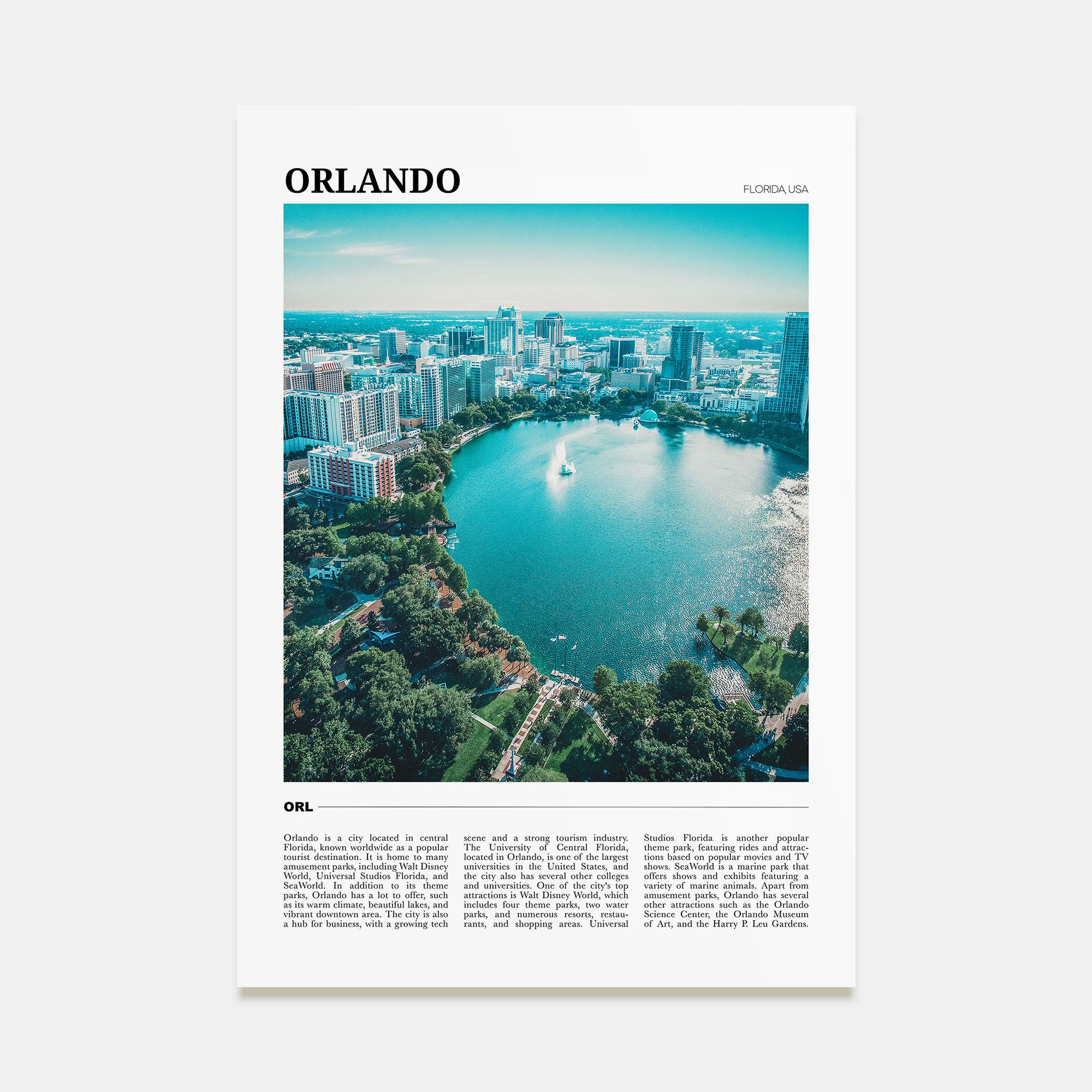 Orlando Travel Color No 2 Poster