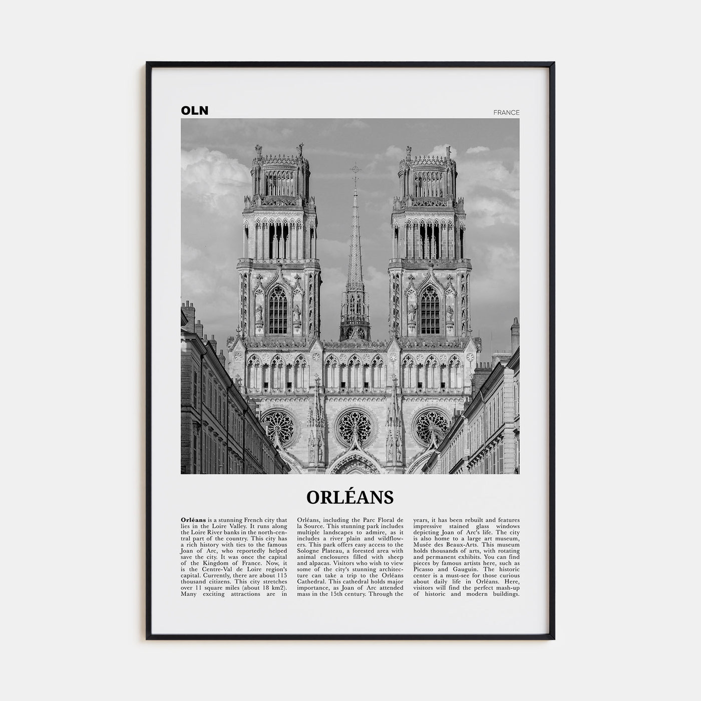Orléans Travel B&W Poster