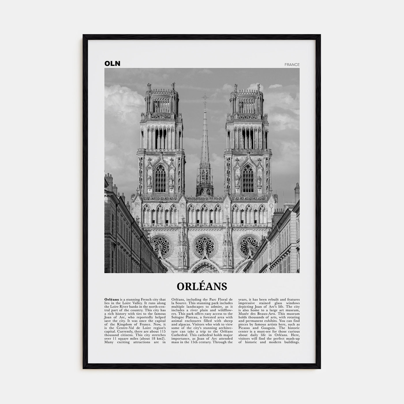 Orléans Travel B&W Poster