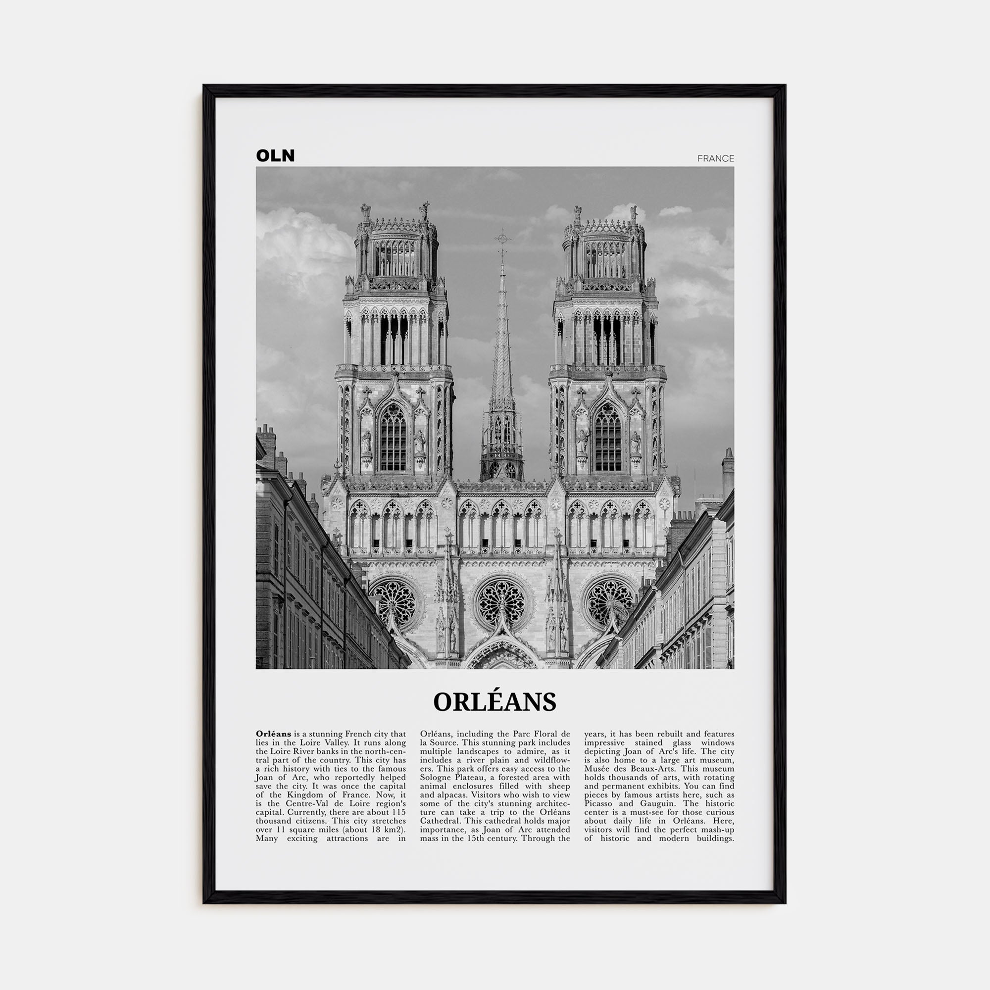 Orléans Travel B&W Poster