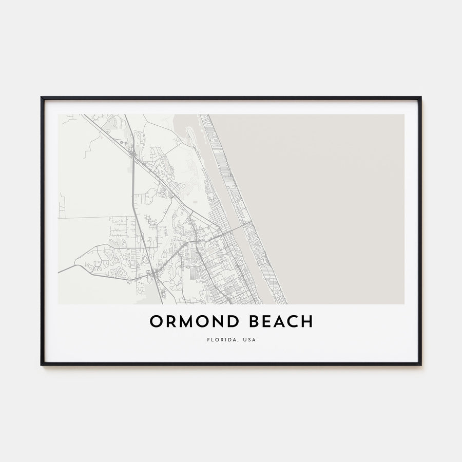 Ormond Beach Map Landscape Poster