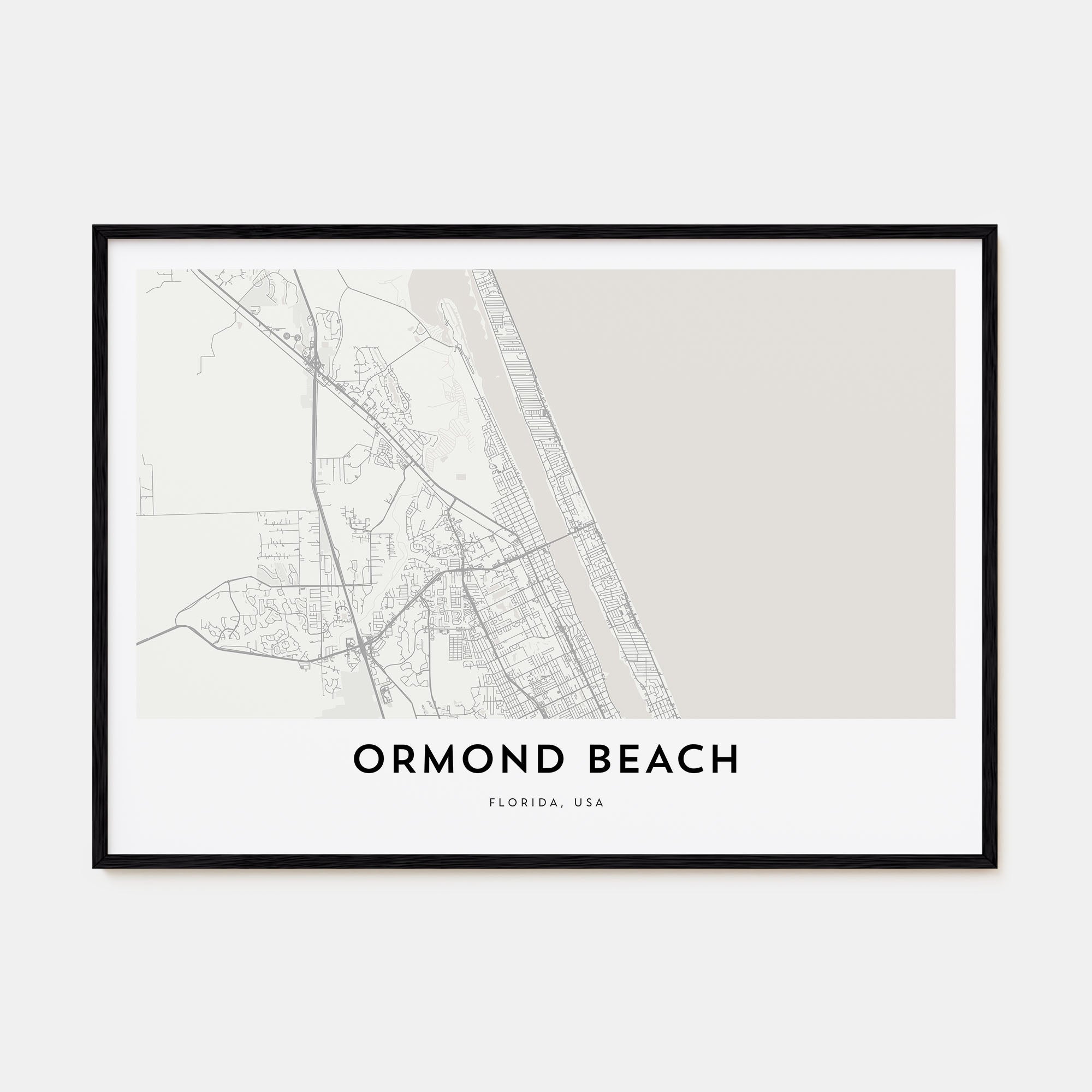 Ormond Beach Map Landscape Poster