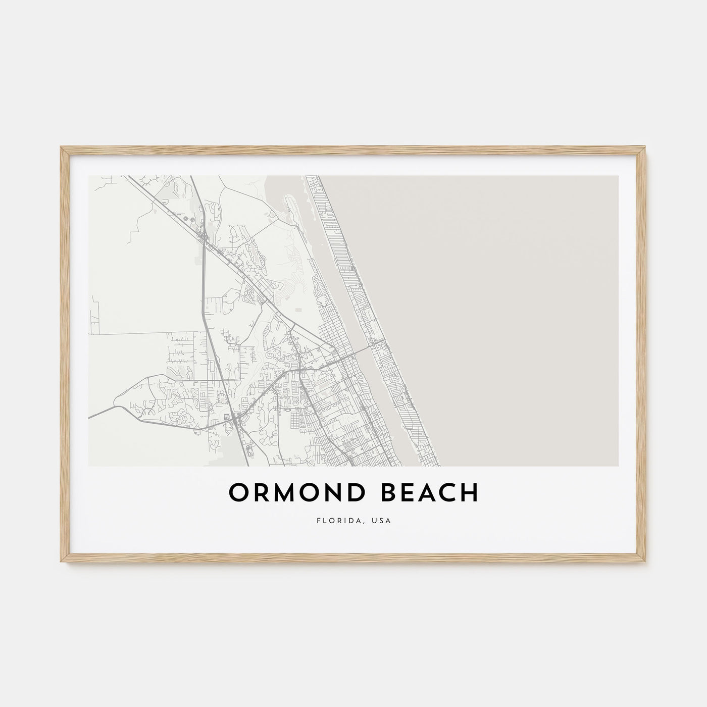 Ormond Beach Map Landscape Poster