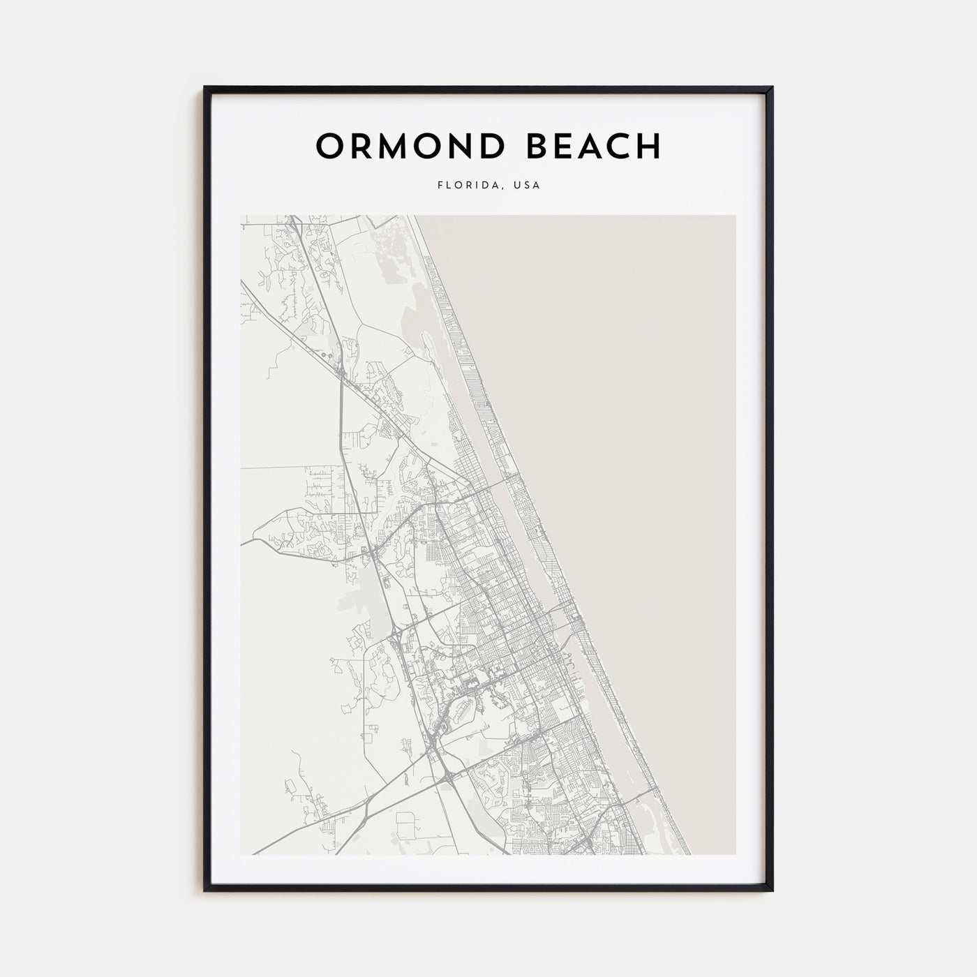 Ormond Beach Map Portrait Poster