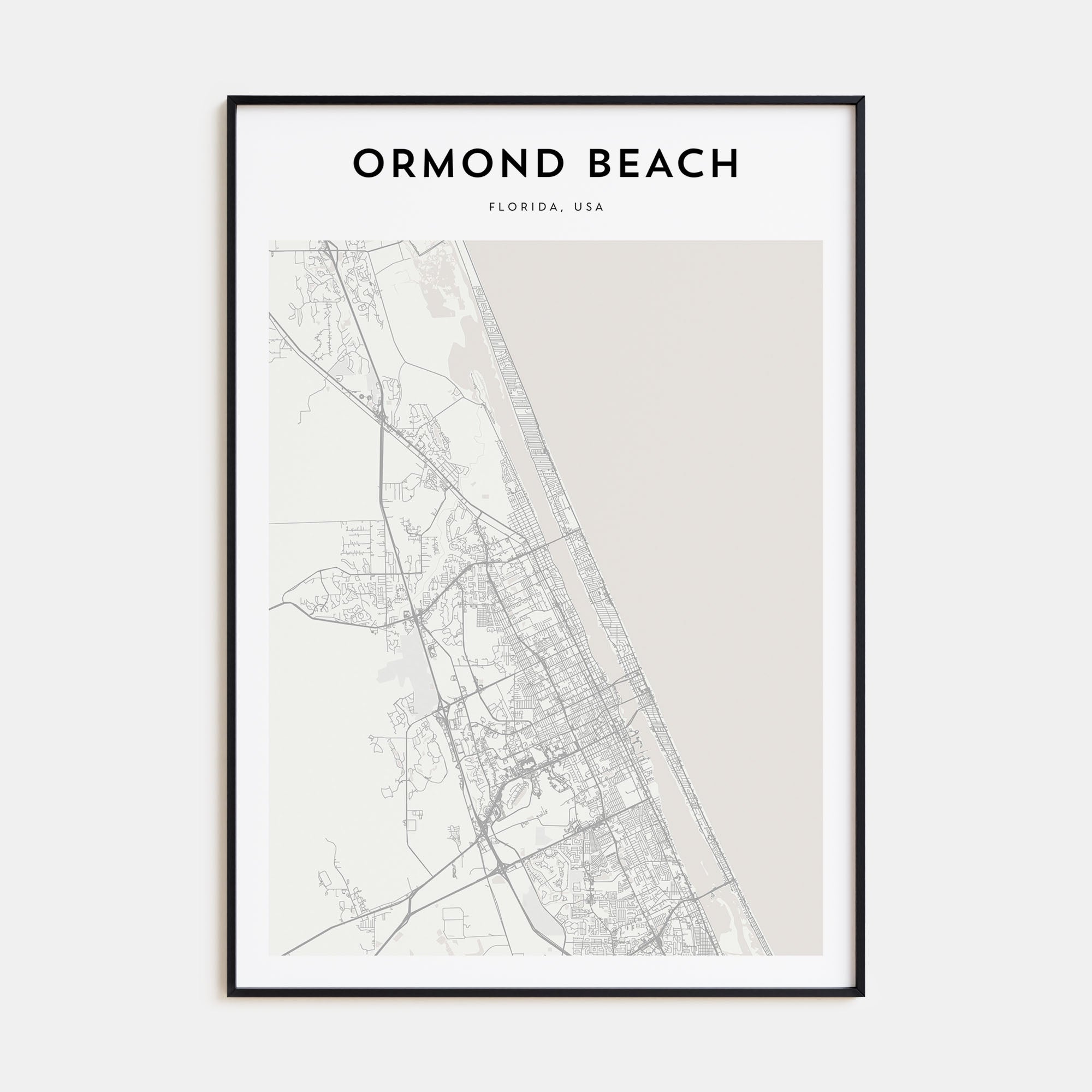 Ormond Beach Map Portrait Poster