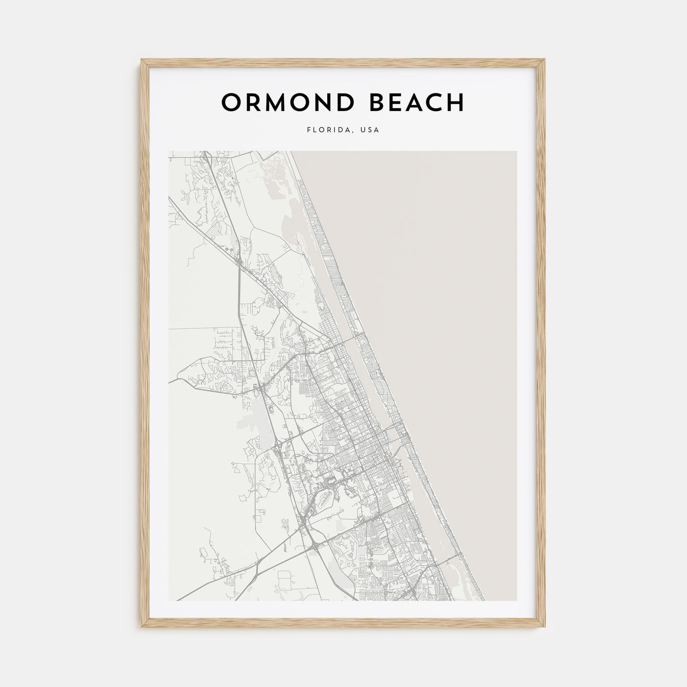 Ormond Beach Map Portrait Poster