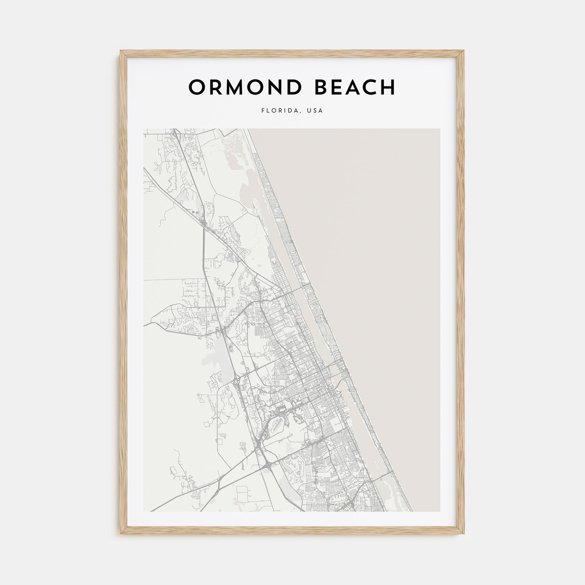 Ormond Beach Map Portrait Poster
