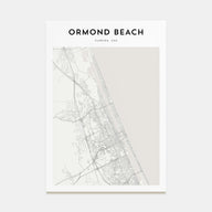 Ormond Beach Map Portrait Poster