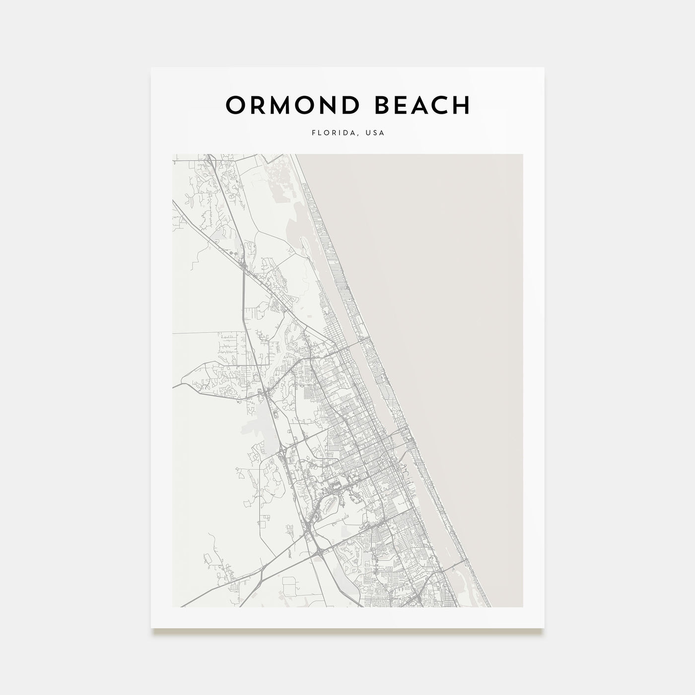 Ormond Beach Map Portrait Poster