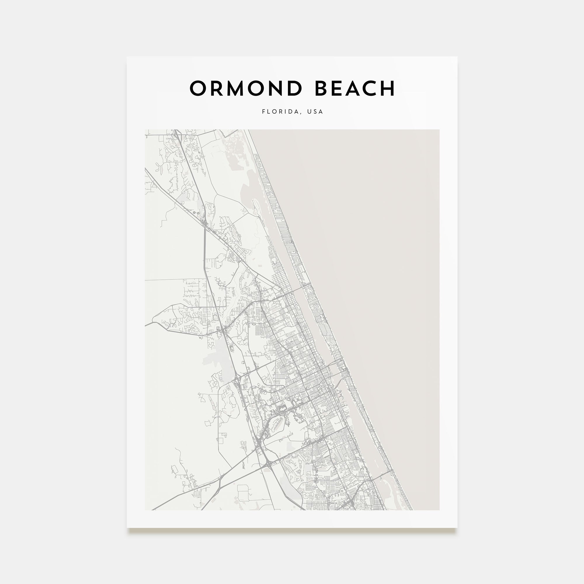 Ormond Beach Map Portrait Poster