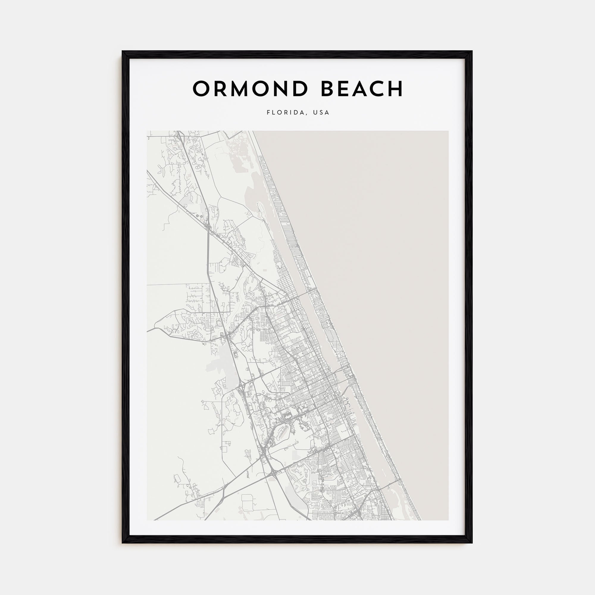 Ormond Beach Map Portrait Poster