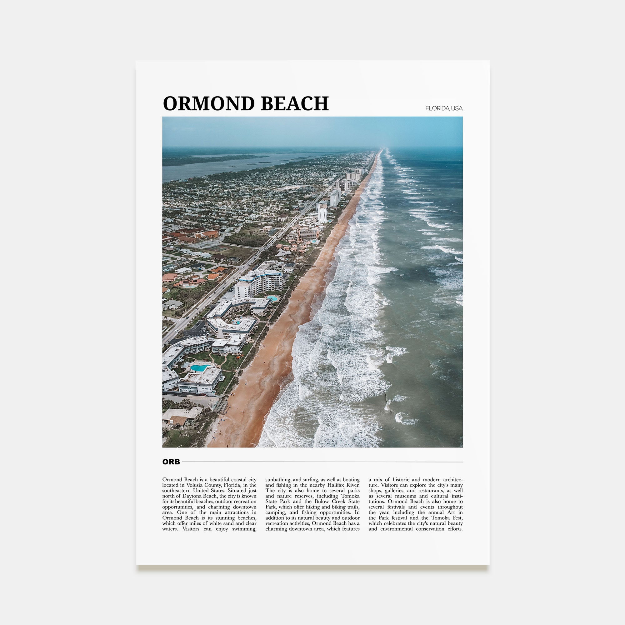 Ormond Beach Travel Color Poster