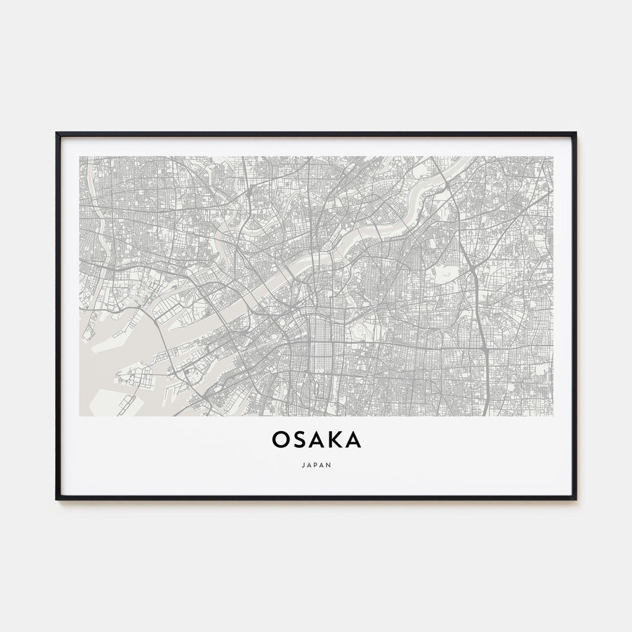 Osaka Map Landscape Poster