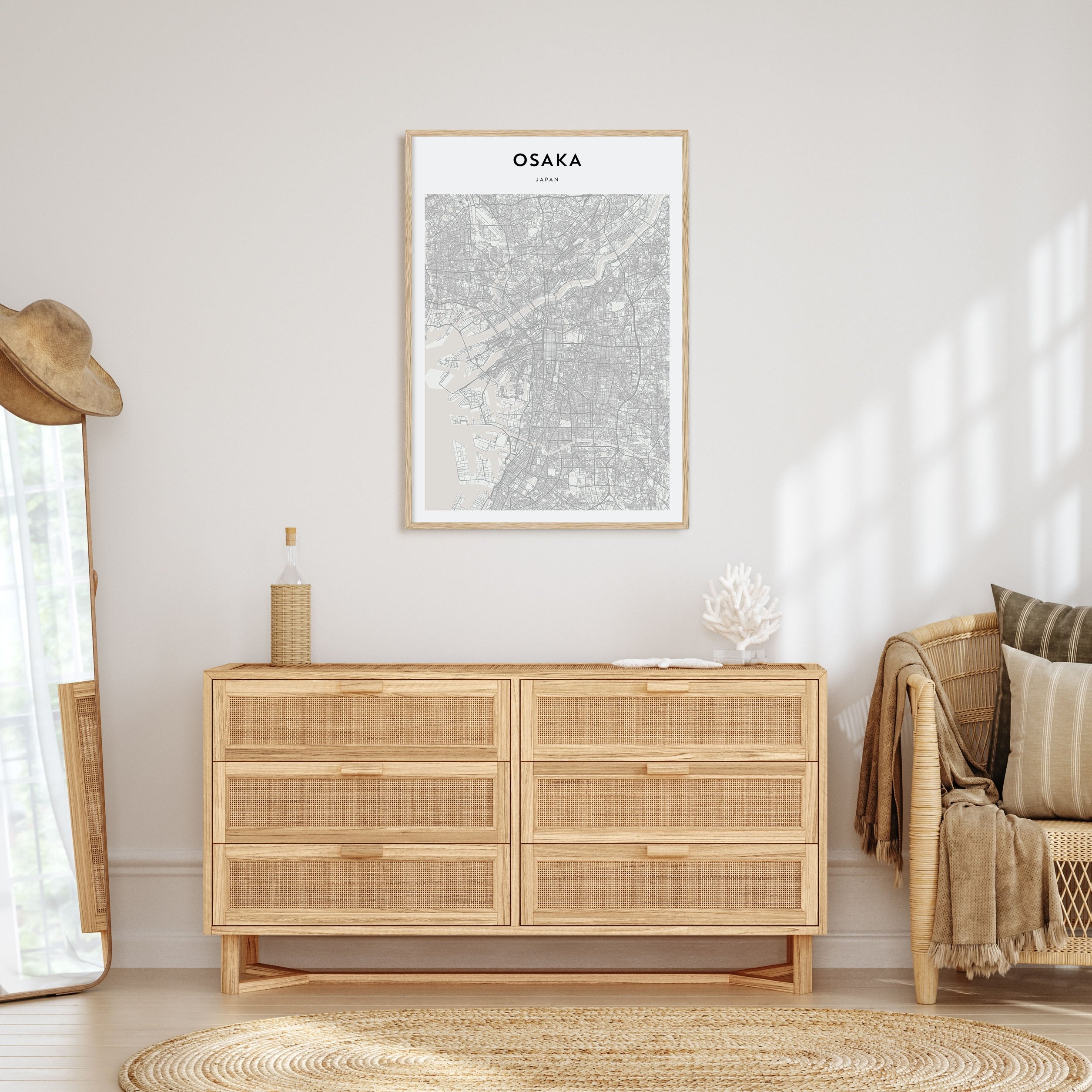 Osaka Map Portrait Poster