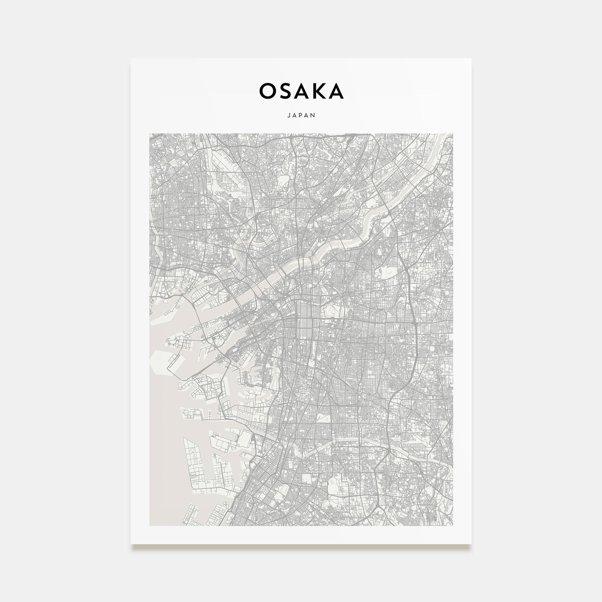 Osaka Map Portrait Poster