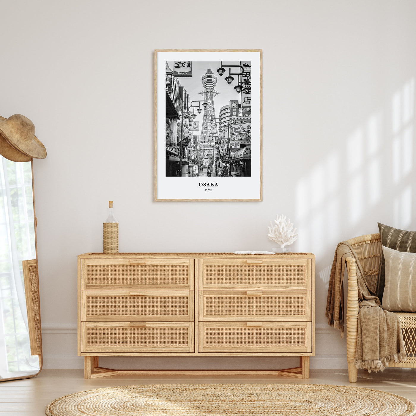 Osaka Portrait B&W Poster