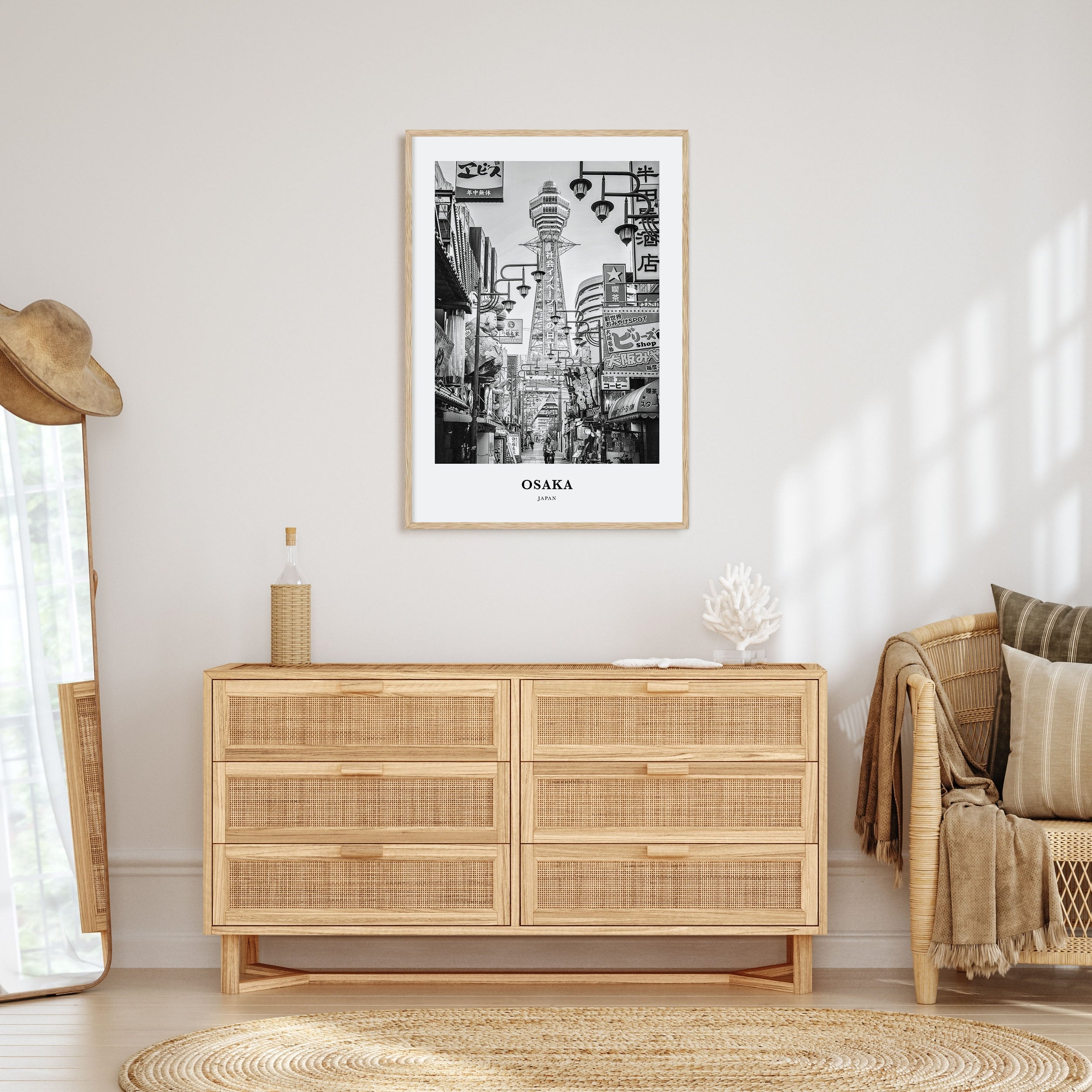 Osaka Portrait B&W Poster