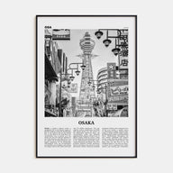 Osaka Travel B&W Poster