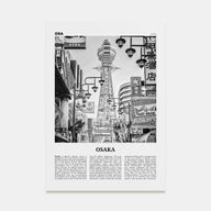 Osaka Travel B&W Poster