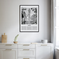Osaka Travel B&W Poster