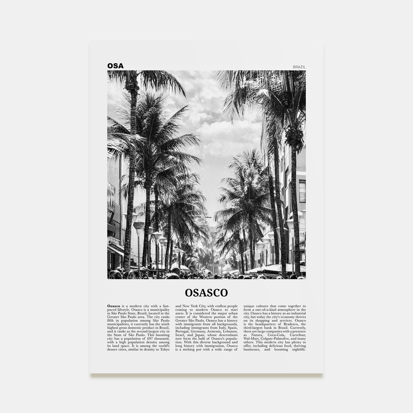Osasco Travel B&W Poster