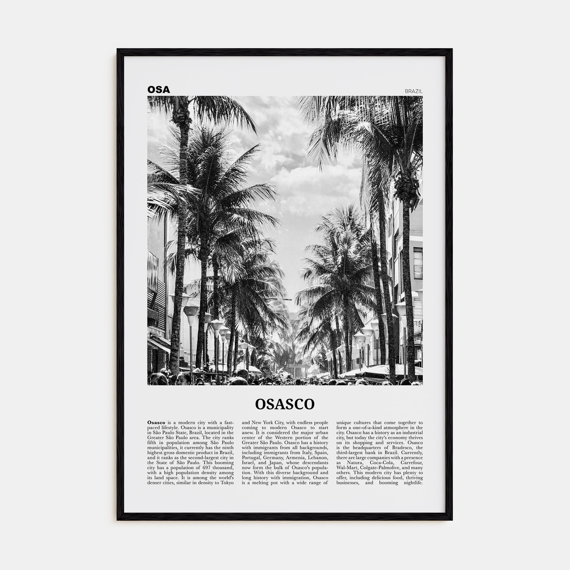 Osasco Travel B&W Poster