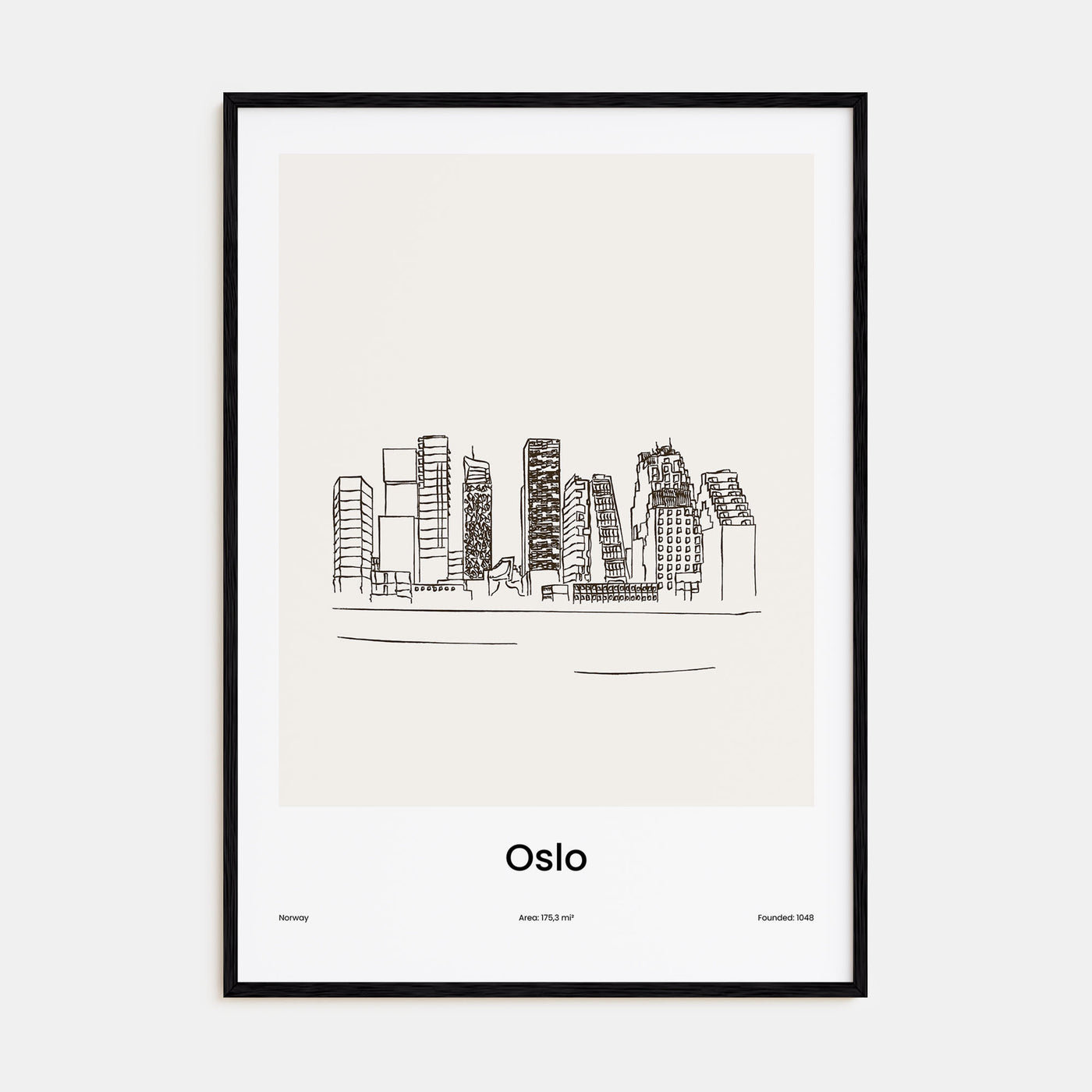 Oslo Drawn Poster