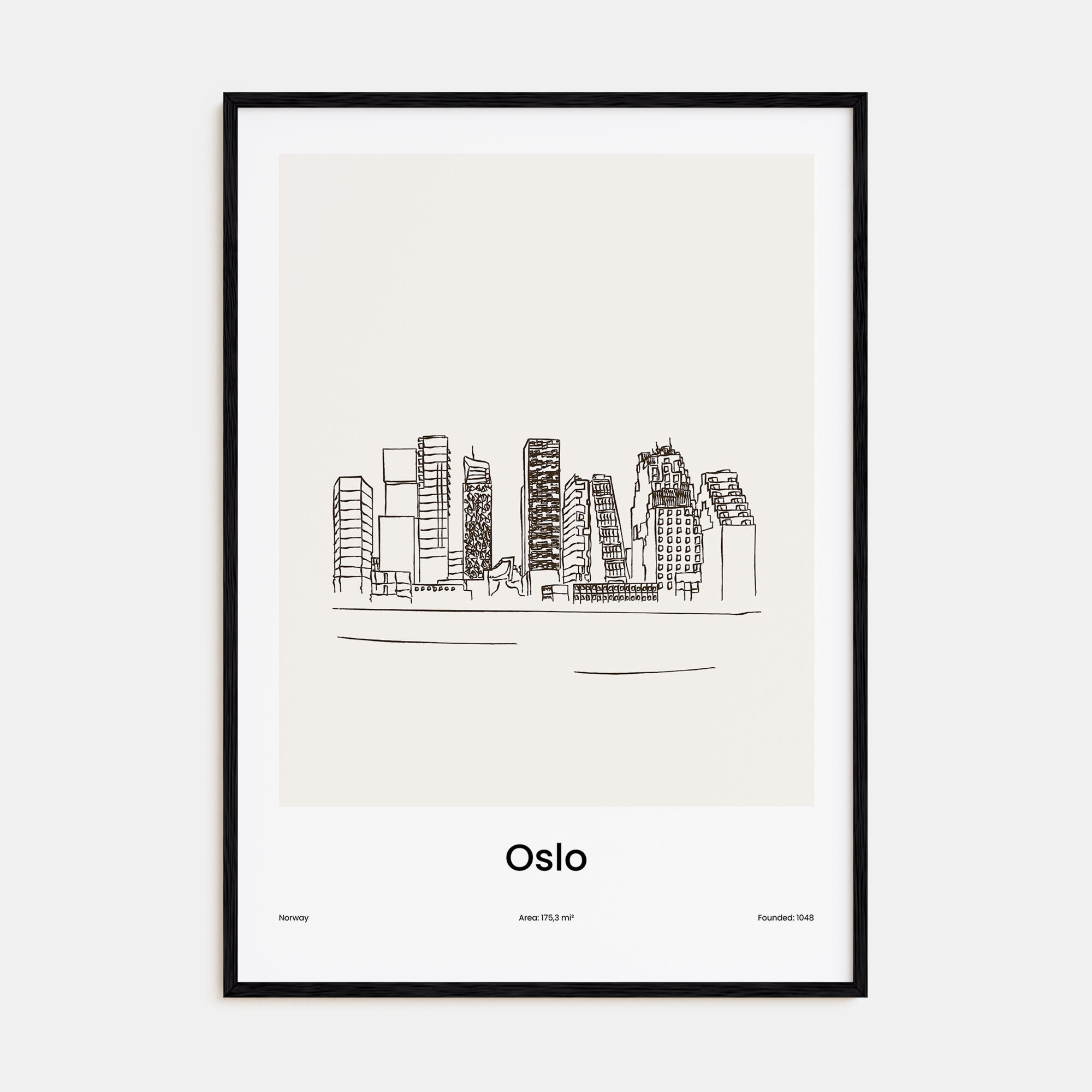 Oslo Drawn Poster