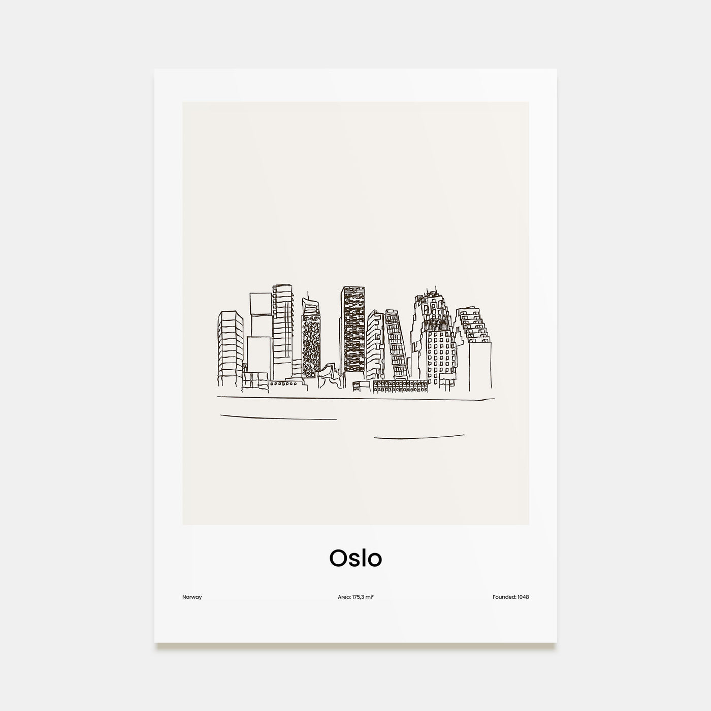 Oslo Drawn Poster