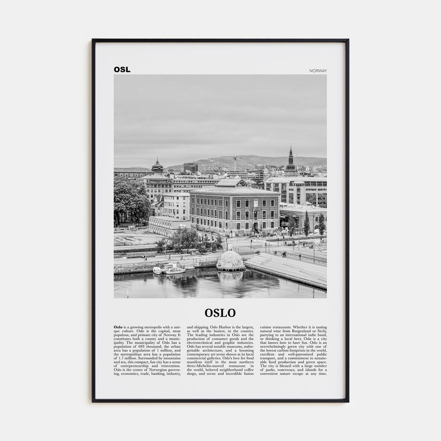 Oslo Travel B&W No 1 Poster