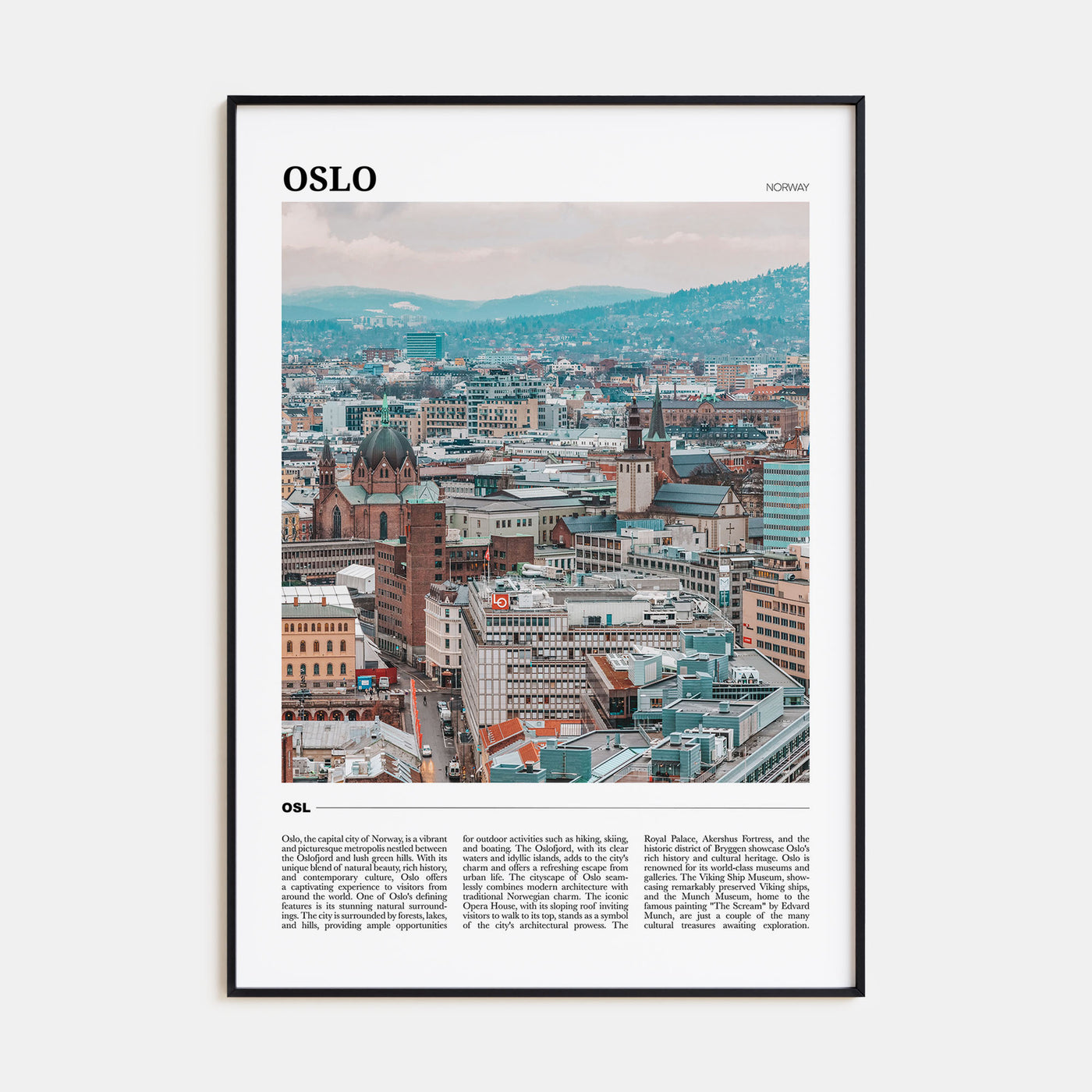 Oslo Travel Color Poster