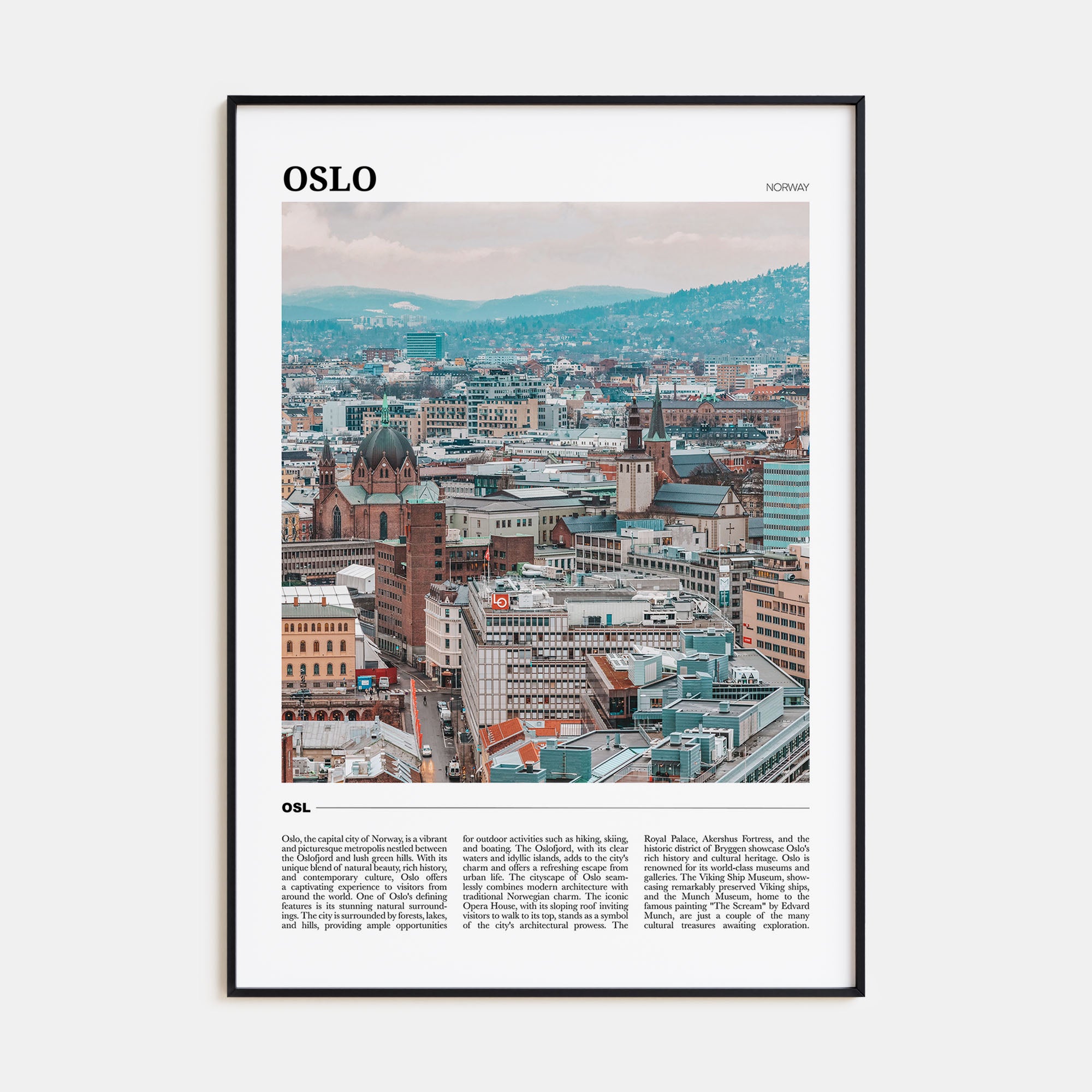 Oslo Travel Color Poster