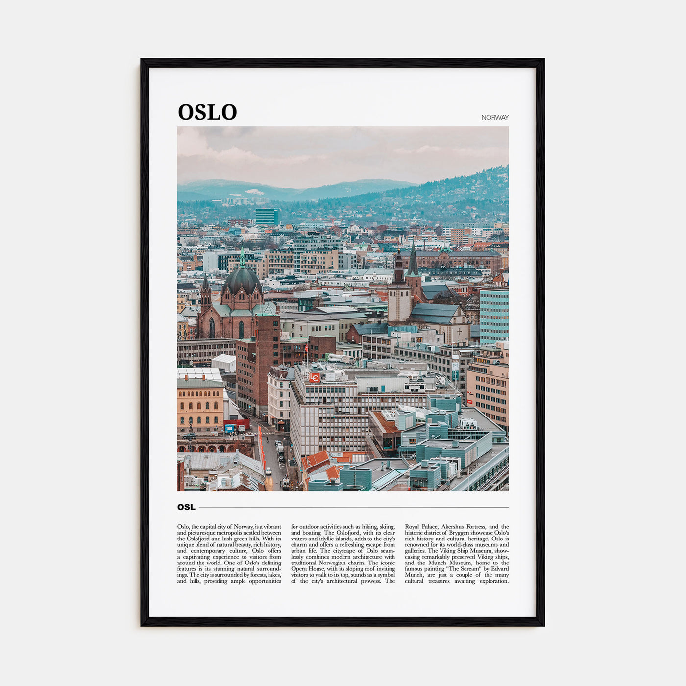 Oslo Travel Color Poster