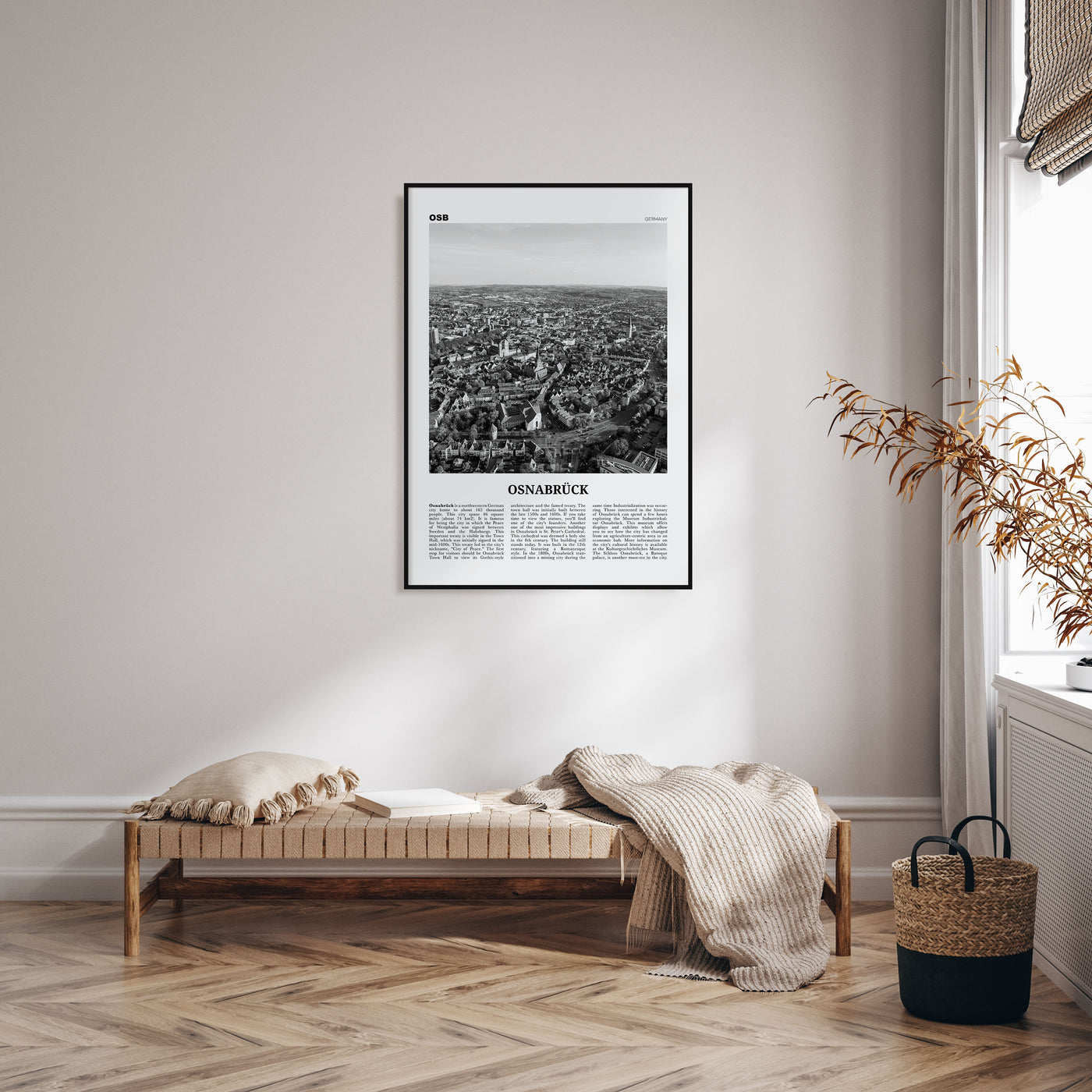 Osnabrück Travel B&W Poster