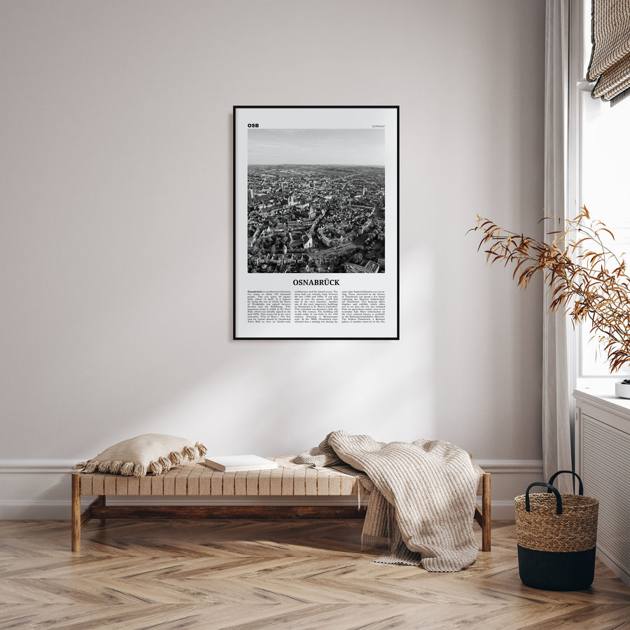 Osnabrück Travel B&W Poster