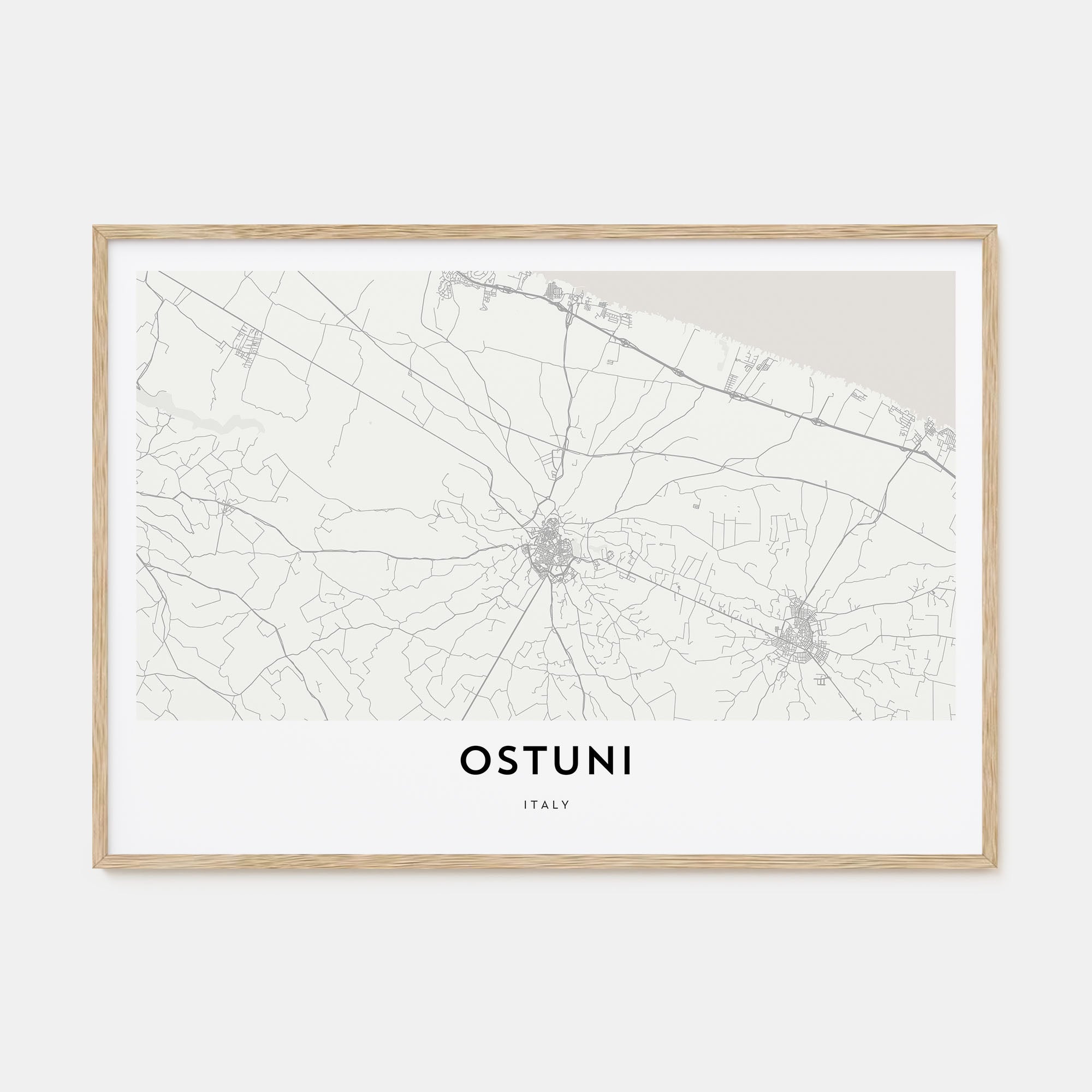 Ostuni Map Landscape Poster