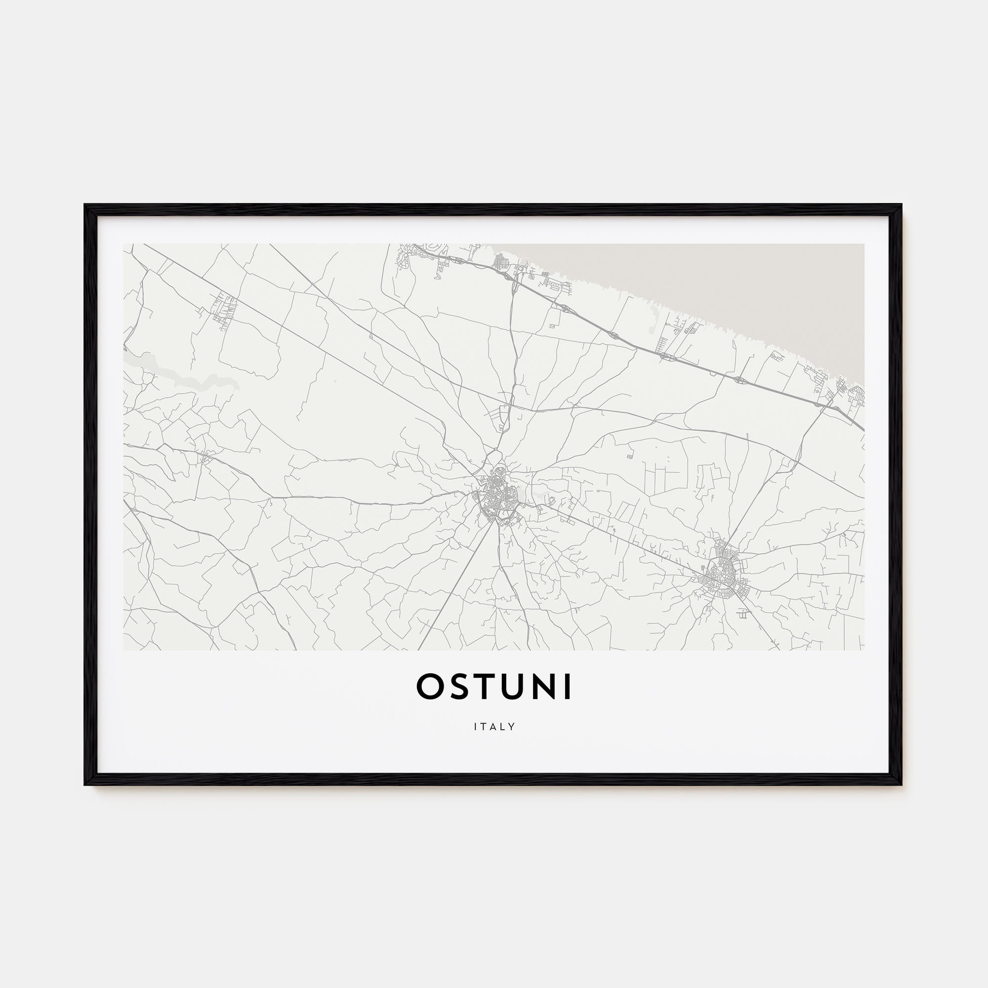 Ostuni Map Landscape Poster