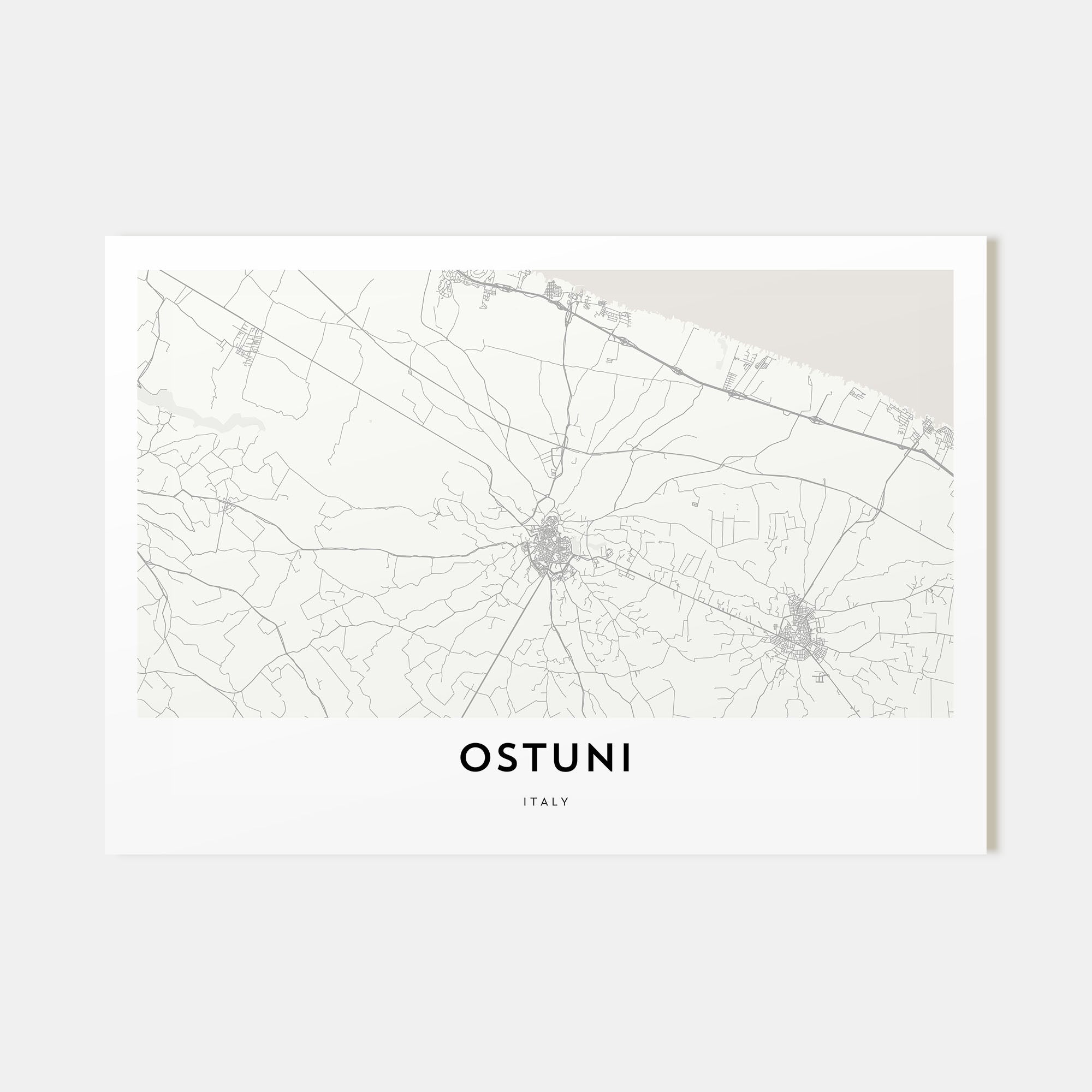 Ostuni Map Landscape Poster