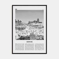 Ostuni Travel B&W Poster