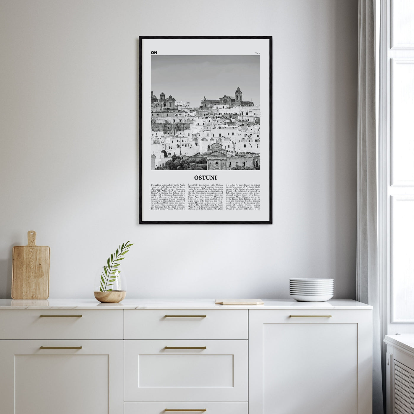 Ostuni Travel B&W Poster